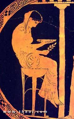 Themis, goddess of custom | Athenian red figure kylix | Antikensammlung, Berlin