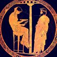 Themis & the Oracle of Delphi | Greek vase painting